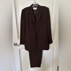 Womens Classic Dark Brown Pant Suit